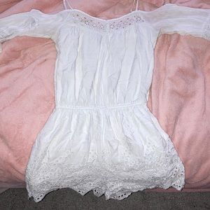 white no shoulder romper